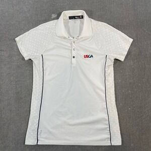 RLX Ralph Lauren Women's Small White USGA Golf Polo‎ Shirt Tailored Fit